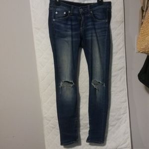 Rag and bone distressed capri skinnies